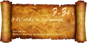 Füstös Zsigmond névjegykártya